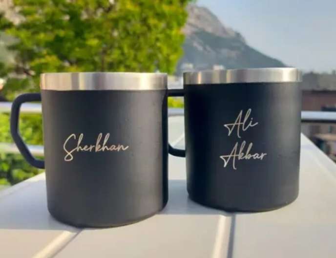 Steel Name Engraved Mug
