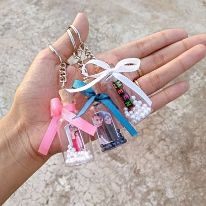 Bottle Photo Message Keychain