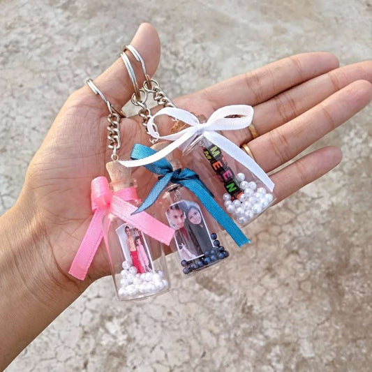 Bottle Photo Message Keychain