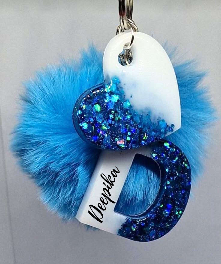 Glitter Furr Ball Keychain