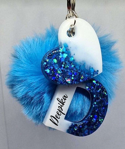 Glitter Furr Ball Keychain