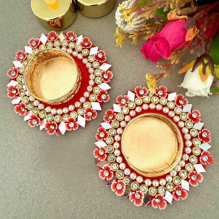 Mirror Work Tea Light Holders
