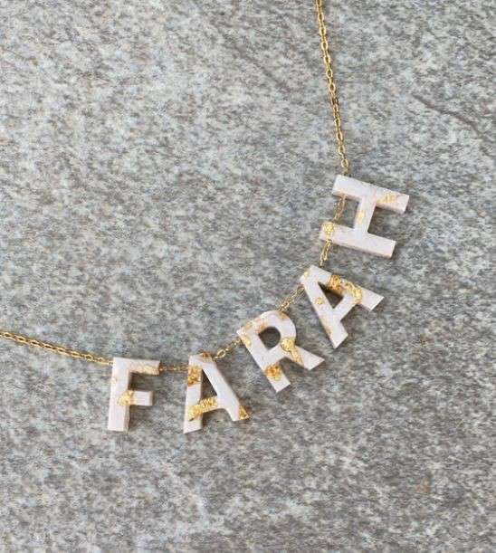 Resin Name Necklace