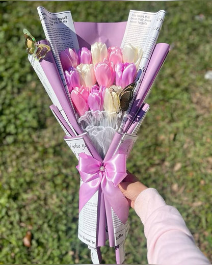 Ribbon Tulip Bouquet