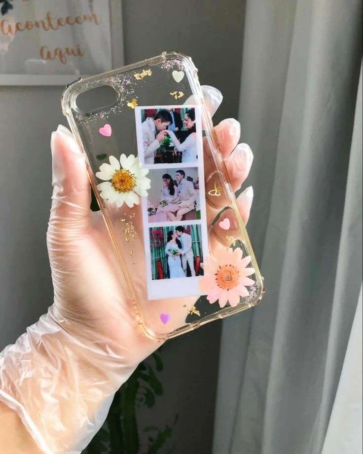 Resin Floral Photo Phone Cover