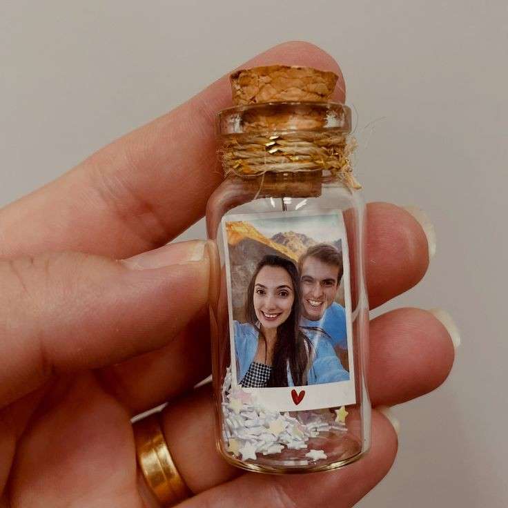 Bottle Photo Message Keychain