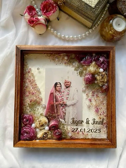 Teakwood Varmala Preservation Frame
