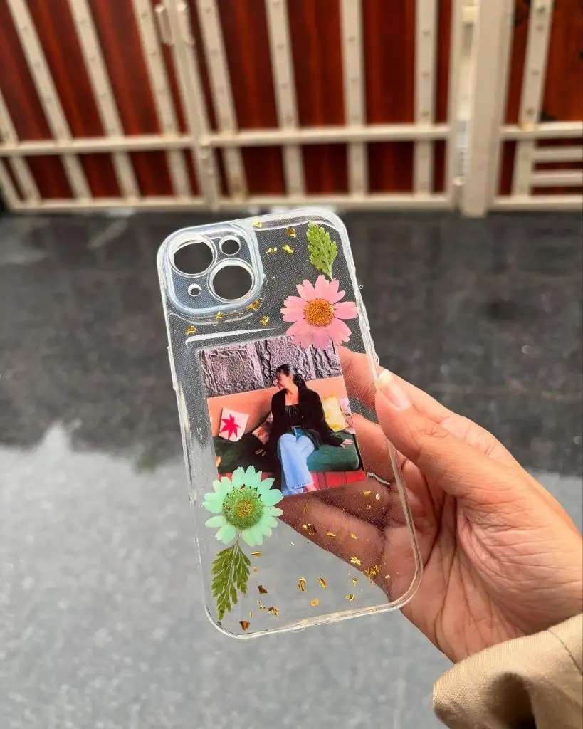 Resin Floral Photo Phone Cover