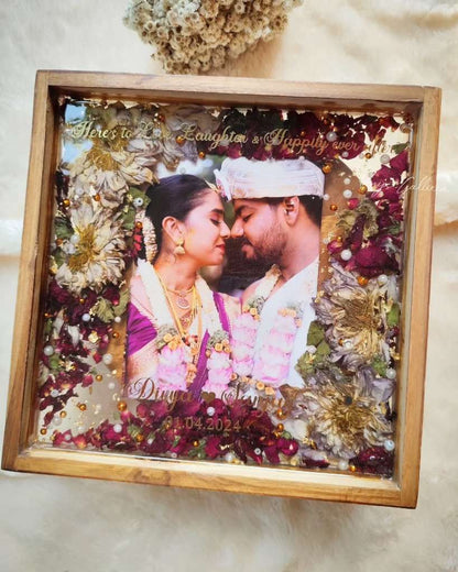 Teakwood Varmala Preservation Frame