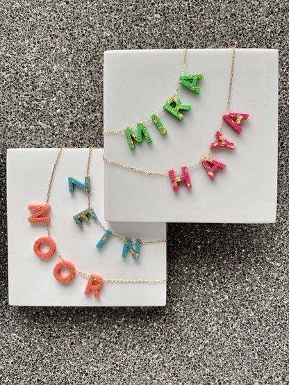 Resin Name Necklace