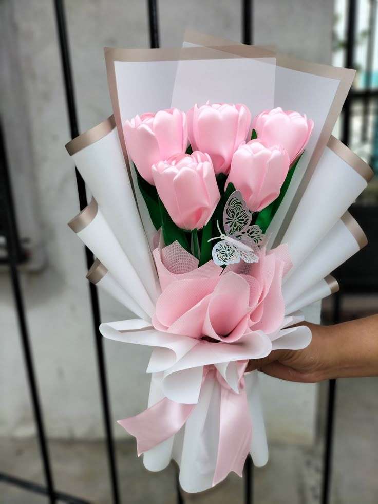 Ribbon Tulip Bouquet