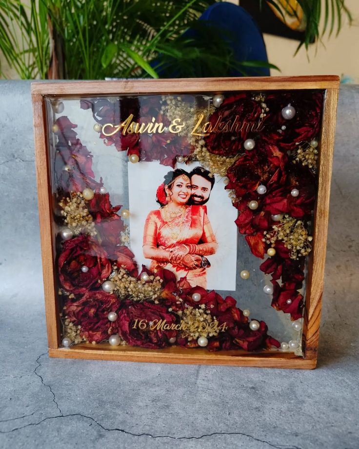 Teakwood Varmala Preservation Frame